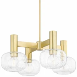 Mitzi Harlow 23" Wide Aged Brass 4-Light Chandelier -Outlet The Radiantix Store mitzi harlow 23 inch wide aged brass 4 light chandelier 82v63