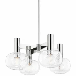 Mitzi Harlow 23" Wide Polished Nickel 4-Light Chandelier