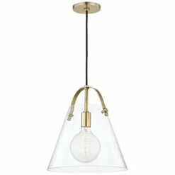 Mitzi Karin 12 3/4" Wide Aged Brass Pendant Light -Outlet The Radiantix Store mitzi karin 12 and three quarter inch wide aged brass pendant light 46t65views3