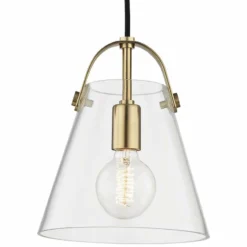 Mitzi Karin 8 3/4" Wide Aged Brass Mini Pendant -Outlet The Radiantix Store mitzi karin 8 and three quarter inch wide aged brass mini pendant 46t67views1