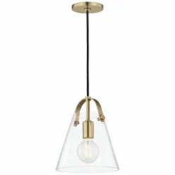 Mitzi Karin 8 3/4" Wide Aged Brass Mini Pendant -Outlet The Radiantix Store mitzi karin 8 and three quarter inch wide aged brass mini pendant 46t67views3