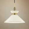 Mitzi Kiki 14" Wide Aged Brass And Cream Shade Modern Pendant Light -Outlet The Radiantix Store mitzi kiki 14 inch wide aged brass and cream shade modern pendant light 47j47cropped