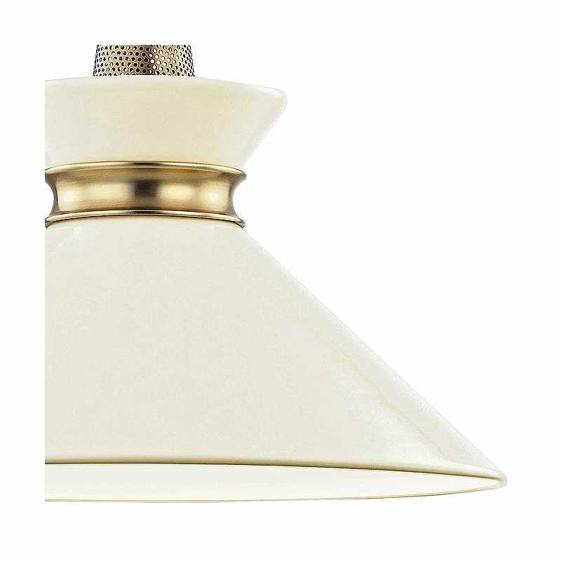Mitzi Kiki 14" Wide Aged Brass And Cream Shade Modern Pendant Light 5 Mitzi Kiki 14" Wide Aged Brass And Cream Shade Modern Pendant Light - Image 3