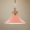 Mitzi Kiki 14" Wide Aged Brass Pendant Light W/ Pink Shade -Outlet The Radiantix Store mitzi kiki 14 inch wide aged brass pendant light w pink shade 47j48cropped
