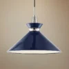 Mitzi Kiki 18"W Polished Nickel Pendant Light W/ Navy Shade
