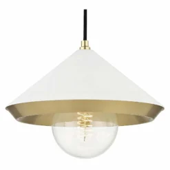 Mitzi Marnie 11 3/4"W Aged Brass Mini Pendant W/ White Shade -Outlet The Radiantix Store mitzi marnie 11 and three quarter inchw aged brass mini pendant w white shade 47f11views1