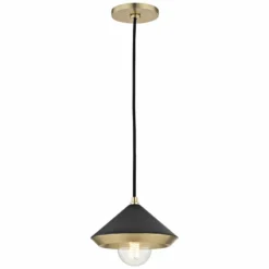Mitzi Marnie 8" Wide Modern Black And Aged Brass Mini Pendant -Outlet The Radiantix Store mitzi marnie 8 inch wide modern black and aged brass mini pendant 47f14