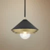 Mitzi Marnie 8" Wide Modern Black And Aged Brass Mini Pendant -Outlet The Radiantix Store mitzi marnie 8 inch wide modern black and aged brass mini pendant 47f14cropped