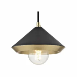 Mitzi Marnie 8" Wide Modern Black And Aged Brass Mini Pendant -Outlet The Radiantix Store mitzi marnie 8 inch wide modern black and aged brass mini pendant 47f14views1