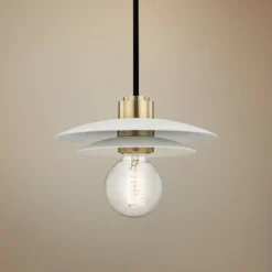 Mitzi Milla 8" Wide Aged Brass Mini Pendant
