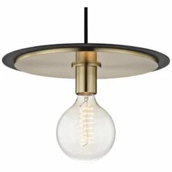 Mitzi Milo 14" Wide Aged Brass And Black Pendant Light 8 Mitzi Milo 14" Wide Aged Brass And Black Pendant Light -Outlet The Radiantix Store mitzi milo 14 inch wide aged brass and black pendant light 47f25views1