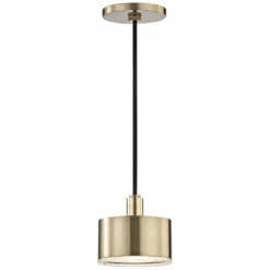 Mitzi Nora 5 1/4" Wide Aged Brass LED Mini Pendant -Outlet The Radiantix Store mitzi nora 5 and one quarter inch wide aged brass led mini pendant 47f39
