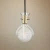 Mitzi Riley 6 1/4"W Aged Brass Mini Pendant W/ Clear Glass -Outlet The Radiantix Store mitzi riley 6 and one quarter inchw aged brass mini pendant w clear glass 47c46cropped