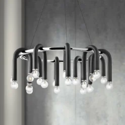 Mitzi Whit 28 3/4" Wide 20-Light Nickel And Black Chandelier