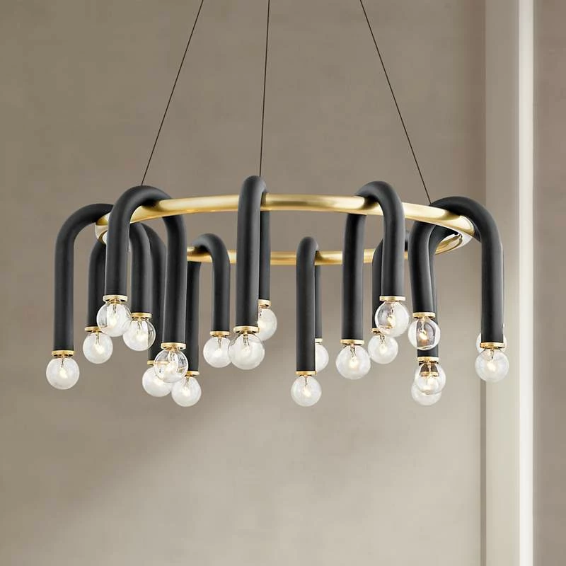 Mitzi Whit 28 3/4"W 20-Light Aged Brass And Black Chandelier 3 Mitzi Whit 28 3/4"W 20-Light Aged Brass And Black Chandelier