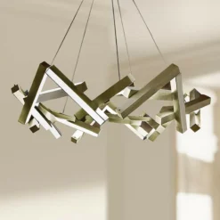 Modern Forms Chaos 34"W Aged Brass 21-Light LED Chandelier