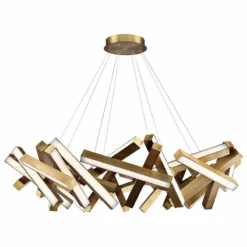 Modern Forms Chaos 61"W Aged Brass 31-Light LED Chandelier -Outlet The Radiantix Store modern forms chaos 61 inchw aged brass 31 light led chandelier 55r36