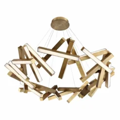 Modern Forms Chaos 61"W Aged Brass 31-Light LED Chandelier -Outlet The Radiantix Store modern forms chaos 61 inchw aged brass 31 light led chandelier 55r36views1