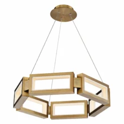 Modern Forms Mies 29"W Aged Brass 6-Light LED Chandelier -Outlet The Radiantix Store modern forms mies 29 inchw aged brass 6 light led chandelier 55n43views1