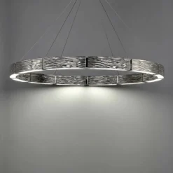 Modern Forms Zelda 48"W Polished Nickel 12-Light LED Pendant -Outlet The Radiantix Store modern forms zelda 48 inchw polished nickel 12 light led pendant 55p84views1