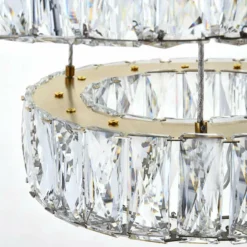 Monroe 17 3/4" Wide Gold And Crystal 2-Tier LED Chandelier -Outlet The Radiantix Store monroe 17 and three quarter inch wide gold and crystal 2 tier led chandelier 78k60views3