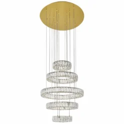 Monroe 25 1/2" Wide Gold And Crystal 5-Tier LED Chandelier 10 Monroe 25 1/2" Wide Gold And Crystal 5-Tier LED Chandelier -Outlet The Radiantix Store monroe 25 and one half inch wide gold and crystal 5 tier led chandelier 78k86views1