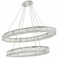 Monroe 41" Wide Chrome And Crystal 2-Tier LED Ring Chandelier 10 Monroe 41" Wide Chrome And Crystal 2-Tier LED Ring Chandelier -Outlet The Radiantix Store monroe 41 inch wide chrome and crystal 2 tier led ring chandelier 77h90views1