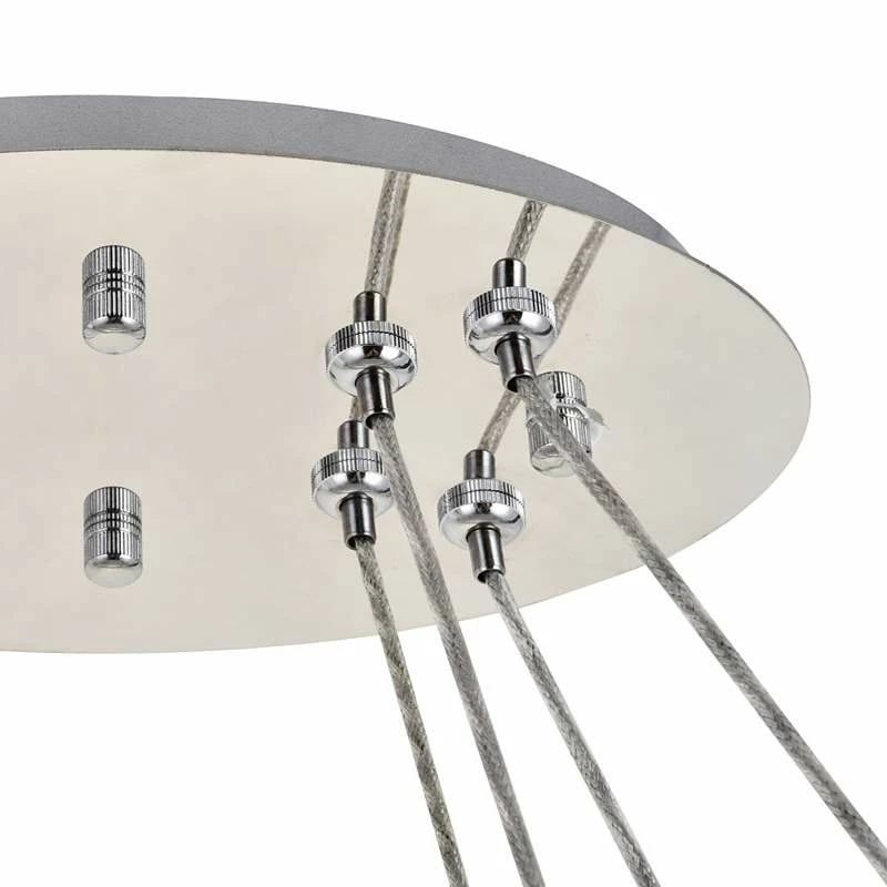 Monroe 41" Wide Chrome And Crystal 2-Tier LED Ring Chandelier 8 Monroe 41" Wide Chrome And Crystal 2-Tier LED Ring Chandelier - Image 6