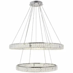 Monroe 42" Wide Chrome And Crystal 2-Tier LED Chandelier 9 Monroe 42" Wide Chrome And Crystal 2-Tier LED Chandelier -Outlet The Radiantix Store monroe 42 inch wide chrome and crystal 2 tier led chandelier 79x02
