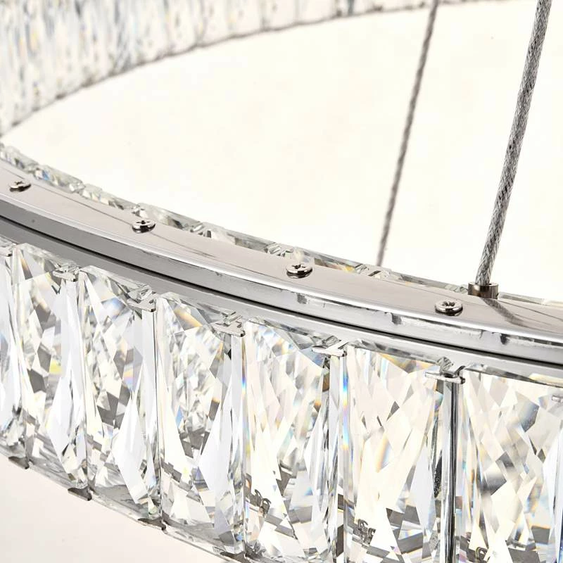 Monroe 42" Wide Chrome And Crystal 2-Tier LED Chandelier 6 Monroe 42" Wide Chrome And Crystal 2-Tier LED Chandelier - Image 4