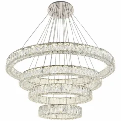 Monroe 42" Wide Chrome And Crystal 4-Tier LED Chandelier 9 Monroe 42" Wide Chrome And Crystal 4-Tier LED Chandelier -Outlet The Radiantix Store monroe 42 inch wide chrome and crystal 4 tier led chandelier 77h98
