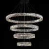Monroe 42" Wide Chrome And Crystal 4-Tier LED Chandelier -Outlet The Radiantix Store monroe 42 inch wide chrome and crystal 4 tier led chandelier 77h98cropped