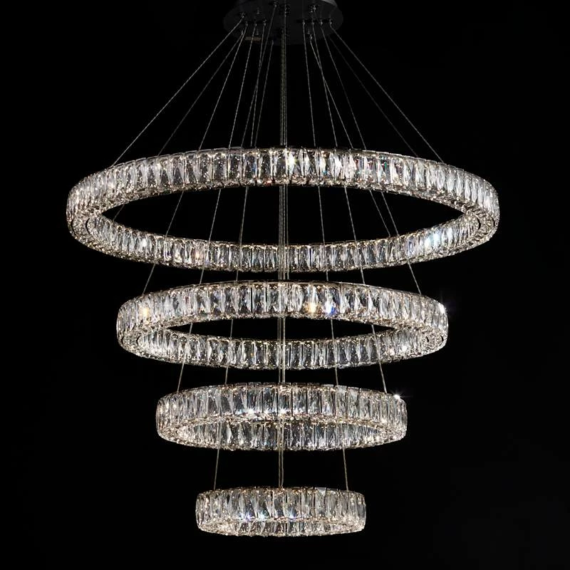 Monroe 42" Wide Chrome And Crystal 4-Tier LED Chandelier 3 Monroe 42" Wide Chrome And Crystal 4-Tier LED Chandelier