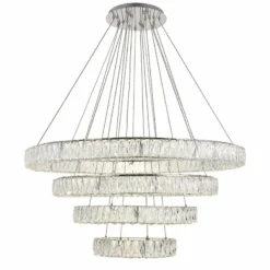 Monroe 42" Wide Chrome And Crystal 4-Tier LED Chandelier 10 Monroe 42" Wide Chrome And Crystal 4-Tier LED Chandelier -Outlet The Radiantix Store monroe 42 inch wide chrome and crystal 4 tier led chandelier 77h98views1