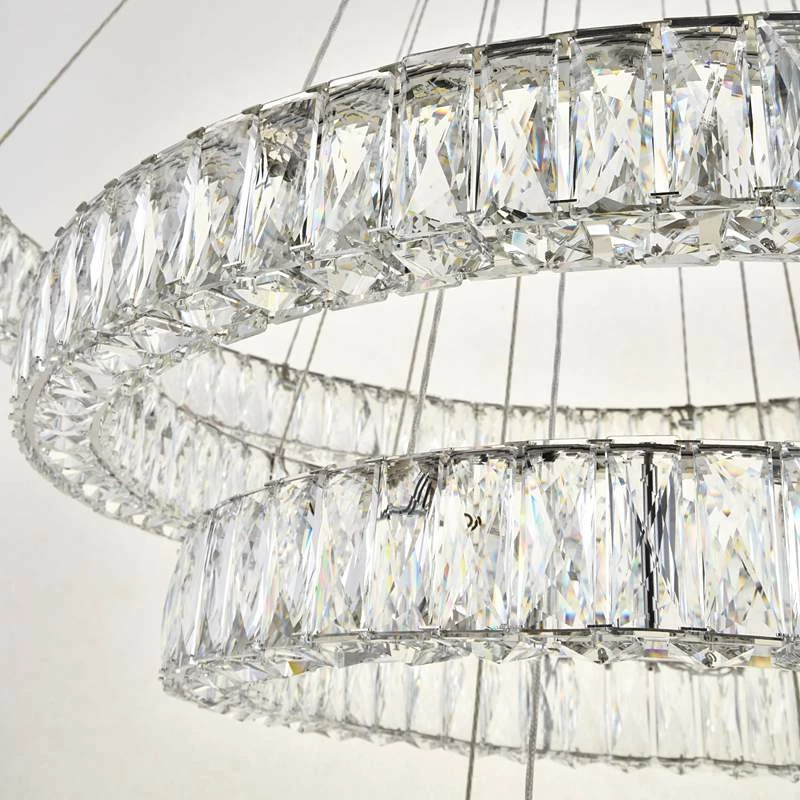 Monroe 42" Wide Chrome And Crystal 4-Tier LED Chandelier 6 Monroe 42" Wide Chrome And Crystal 4-Tier LED Chandelier - Image 4