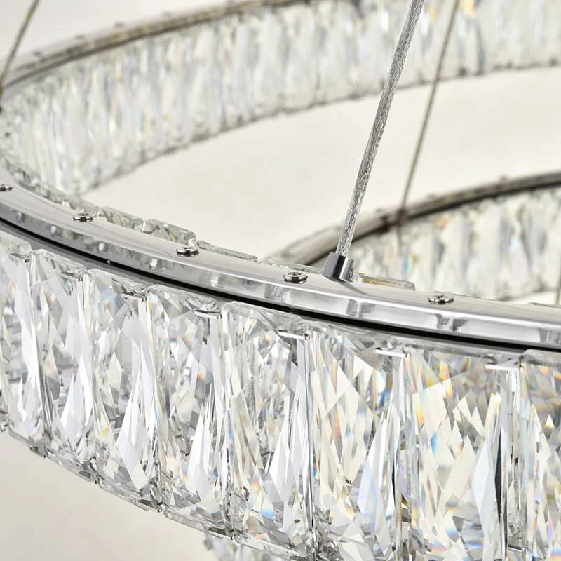 Monroe 42" Wide Chrome And Crystal 4-Tier LED Chandelier 7 Monroe 42" Wide Chrome And Crystal 4-Tier LED Chandelier - Image 5