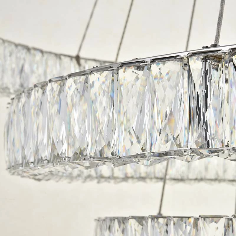 Monroe 42" Wide Chrome And Crystal 4-Tier LED Chandelier 8 Monroe 42" Wide Chrome And Crystal 4-Tier LED Chandelier - Image 6