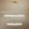 Monroe 42" Wide Gold And Crystal 2-Tier LED Ring Chandelier