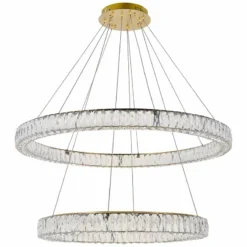Monroe 42" Wide Gold And Crystal 2-Tier LED Ring Chandelier 10 Monroe 42" Wide Gold And Crystal 2-Tier LED Ring Chandelier -Outlet The Radiantix Store monroe 42 inch wide gold and crystal 2 tier led ring chandelier 79x03views1