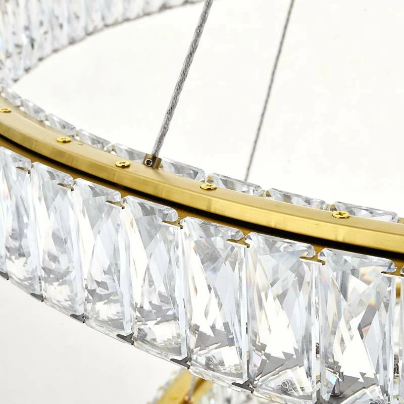 Monroe 42" Wide Gold And Crystal 2-Tier LED Ring Chandelier 6 Monroe 42" Wide Gold And Crystal 2-Tier LED Ring Chandelier - Image 4