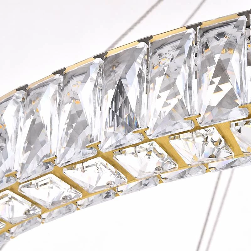 Monroe 42" Wide Gold And Crystal 2-Tier LED Ring Chandelier 7 Monroe 42" Wide Gold And Crystal 2-Tier LED Ring Chandelier - Image 5