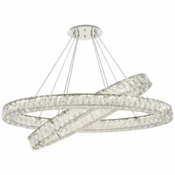 Monroe 48" Wide Chrome And Crystal 2-Tier Oval LED Chandelier -Outlet The Radiantix Store monroe 48 inch wide chrome and crystal 2 tier oval led chandelier 78k89views1