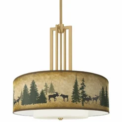 Moose Lodge Carey 24" Gold 4-Light Chandelier