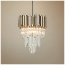 Mystique 16" Wide Modern Silver Leaf Pendant Light