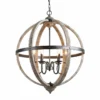 Navejo 27" Wide Antique Wood 6-Light Globe Chandelier -Outlet The Radiantix Store navejo 27 inch wide antique wood 6 light globe chandelier 498e5