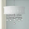 New Castle 20" Wide Brushed Nickel And Crystal Chandelier With Shade -Outlet The Radiantix Store new castle 20 inch wide brushed nickel and crystal chandelier with shade 7m038cropped