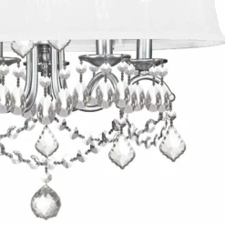 New Castle 20" Wide Brushed Nickel And Crystal Chandelier With Shade -Outlet The Radiantix Store new castle 20 inch wide brushed nickel and crystal chandelier with shade 7m038views1