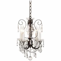 New Orleans 12" Wide Bronze Hand-Cut Crystal Mini Chandelier -Outlet The Radiantix Store new orleans 12 inch wide bronze hand cut crystal mini chandelier 56258