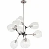 Nexpo 30" Wide Brushed Nickel And Black 9-Light Chandelier