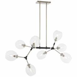 Nexpo 41" Wide Brushed Nickel And Black 8-Light Chandelier